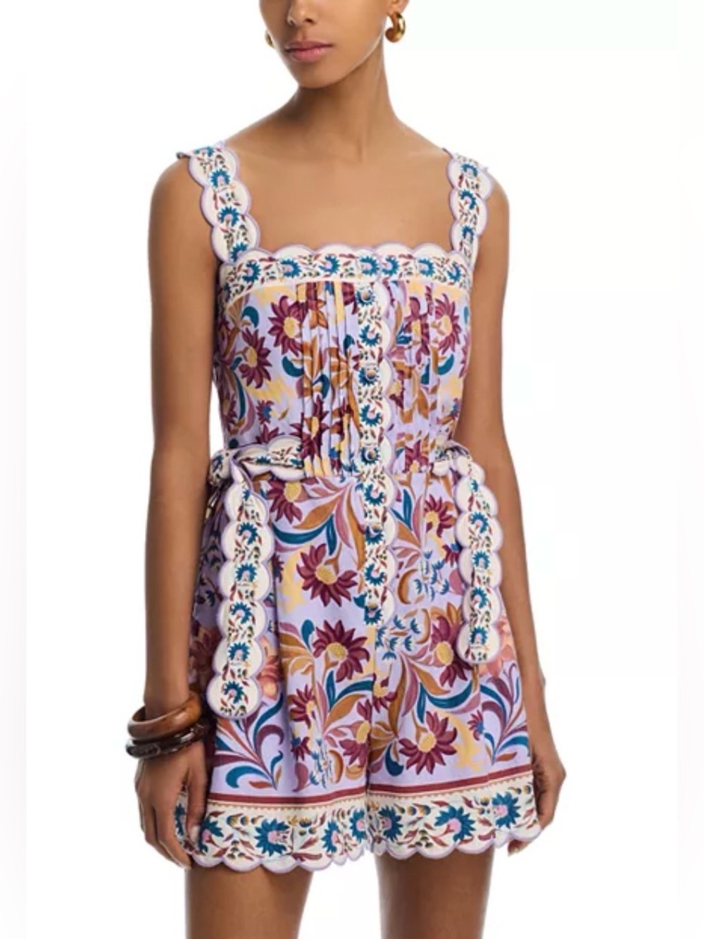 FARM Rio Flower Tiles Lilac Romper XS